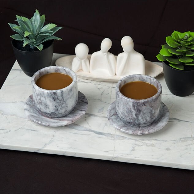 Tazza Mermer Fincan Takımı