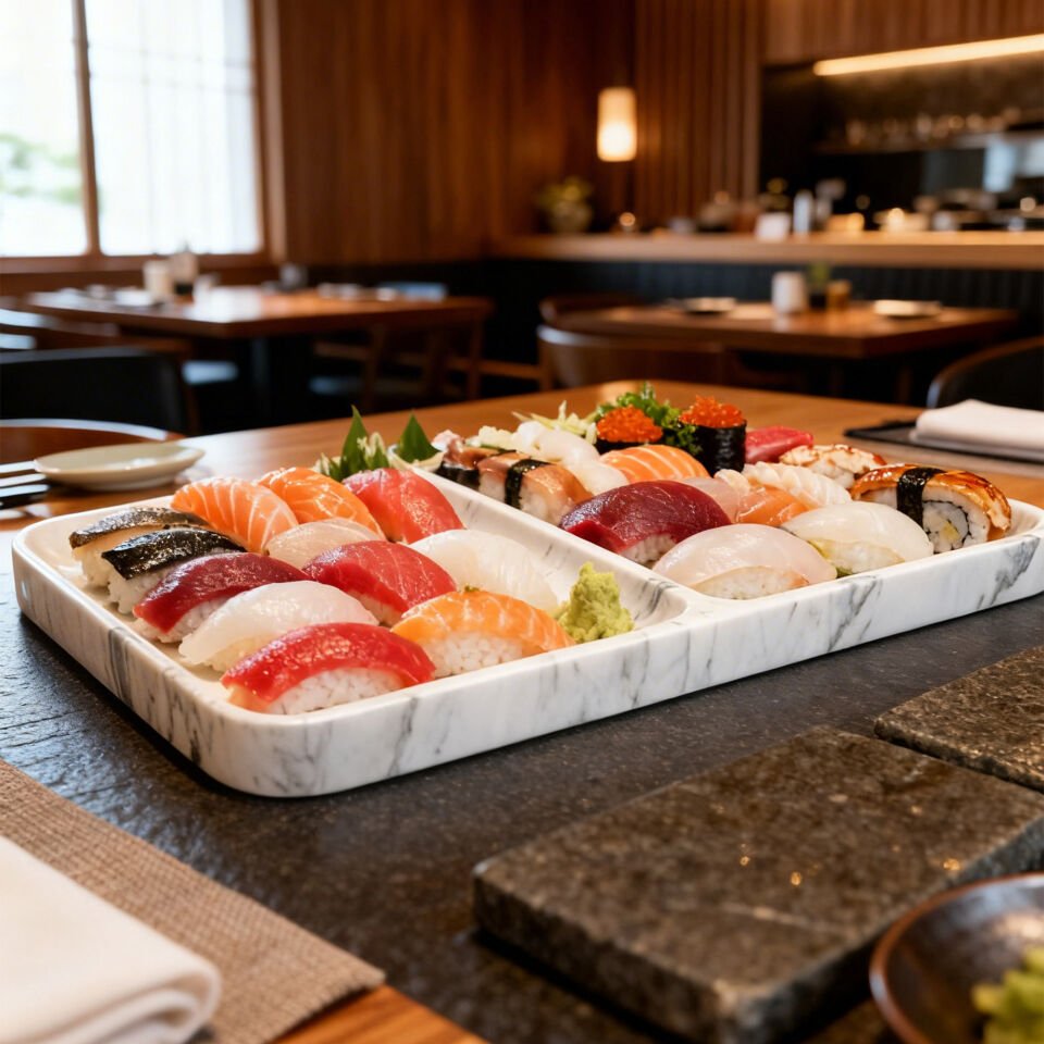 Atarashi Mermer Suşi Tabağı