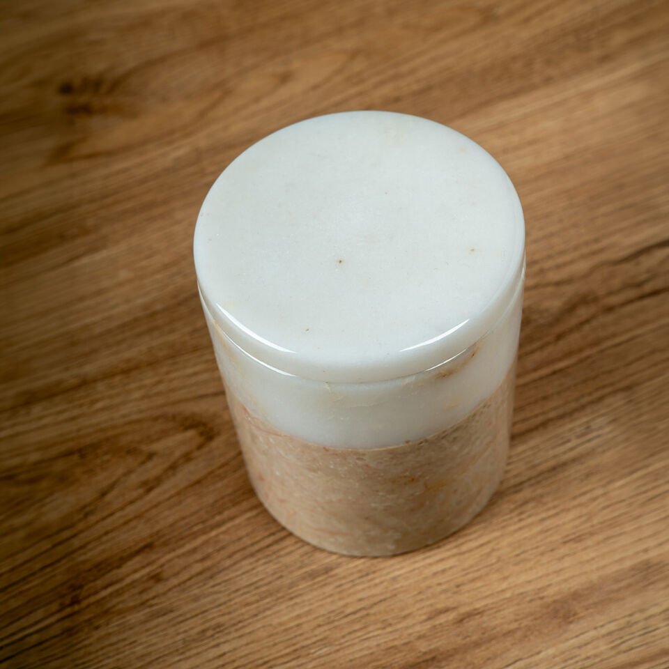 Bicolore Kapaklı Mermer Kutu