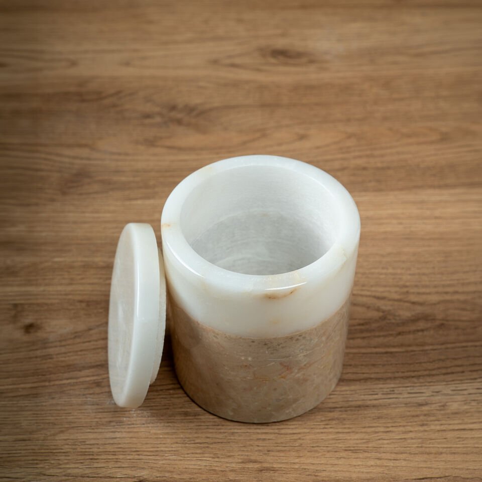 Bicolore Kapaklı Mermer Kutu