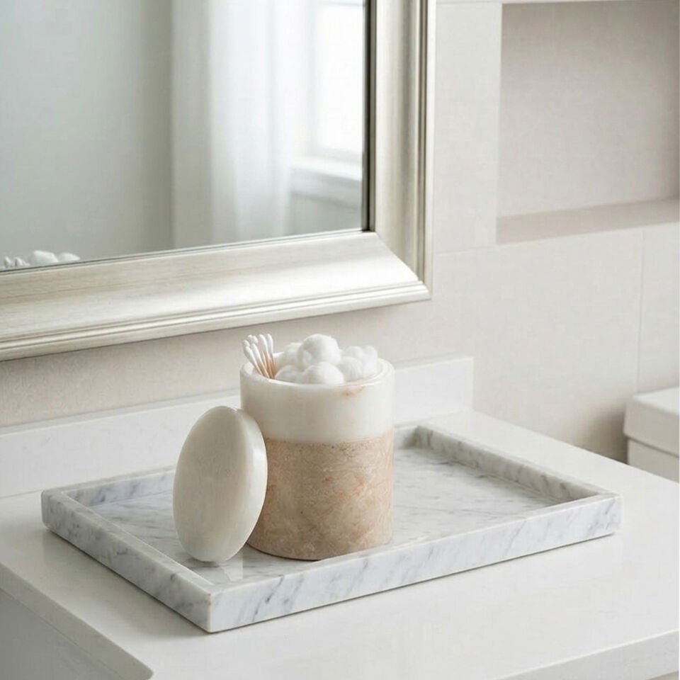 Bicolore Kapaklı Mermer Kutu