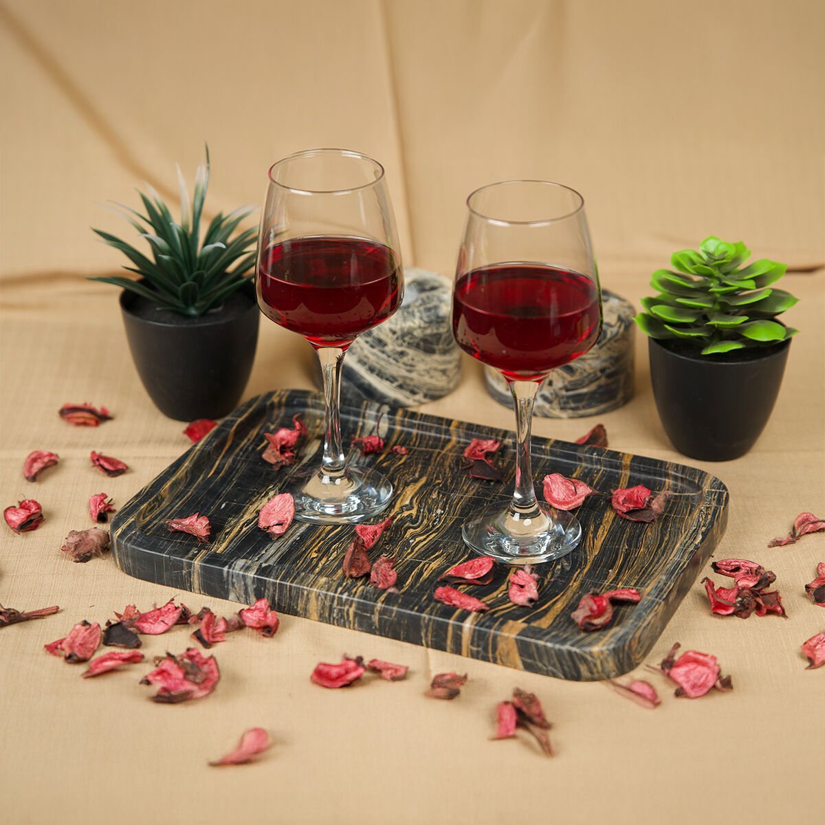 Angolo Mermer Dikdörtgen Tepsi