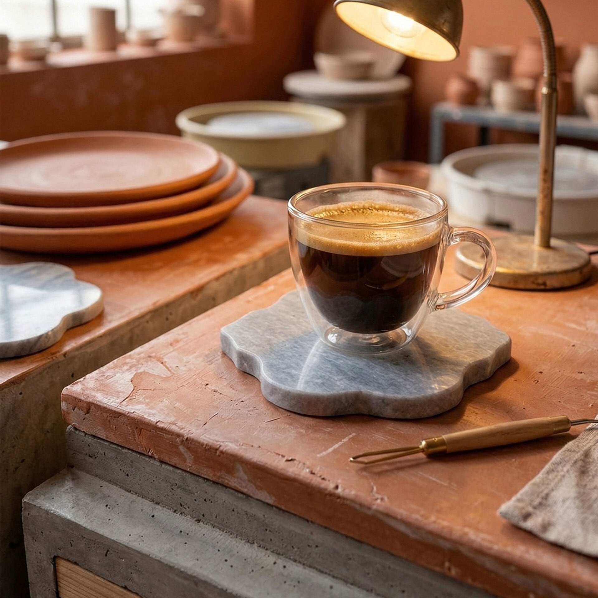 Arabesque Mermer Bardak Altlığı