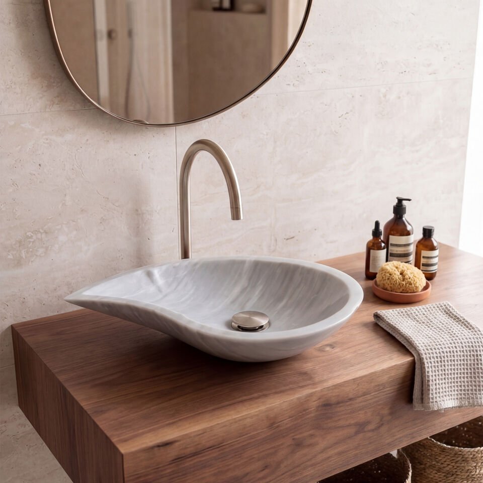 Lidya Mermer Çanak Lavabo