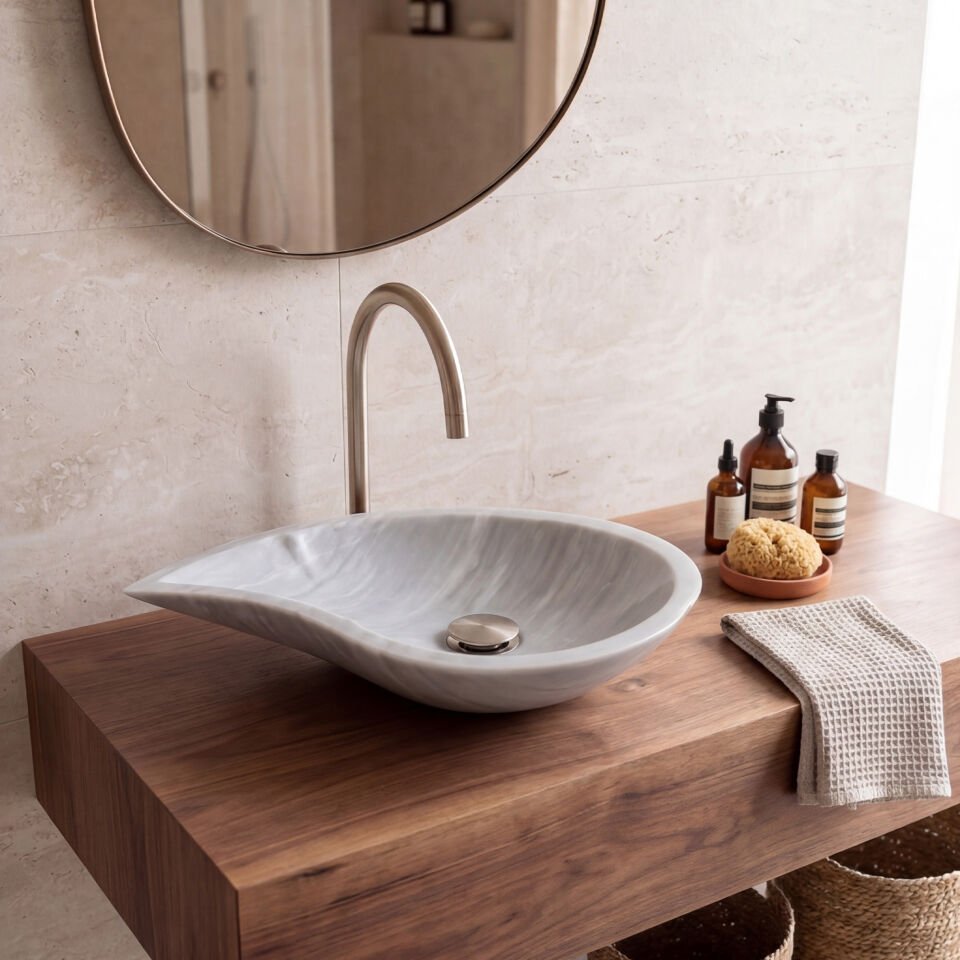 Lidya Mermer Çanak Lavabo