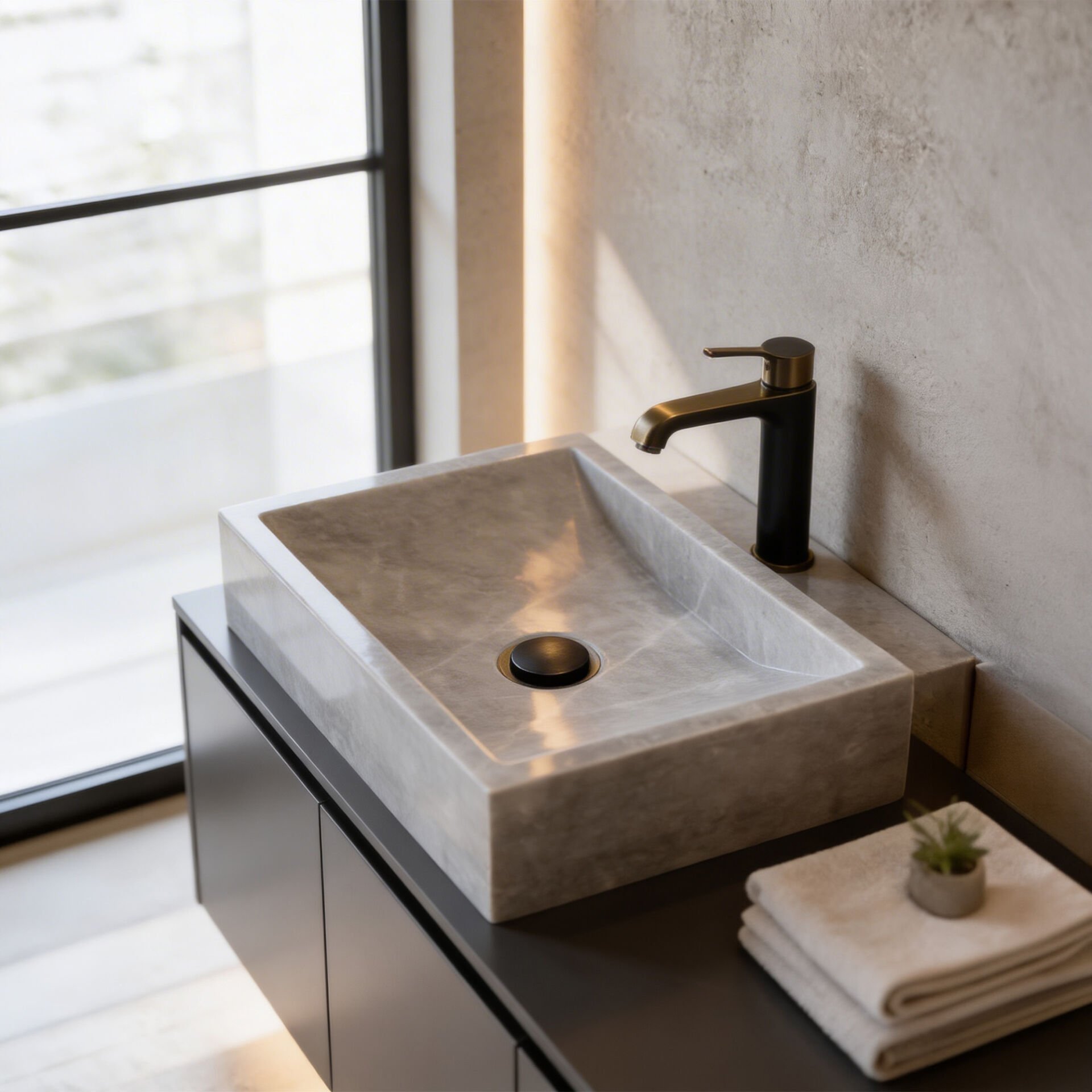 Zenith Mermer Blok Lavabo