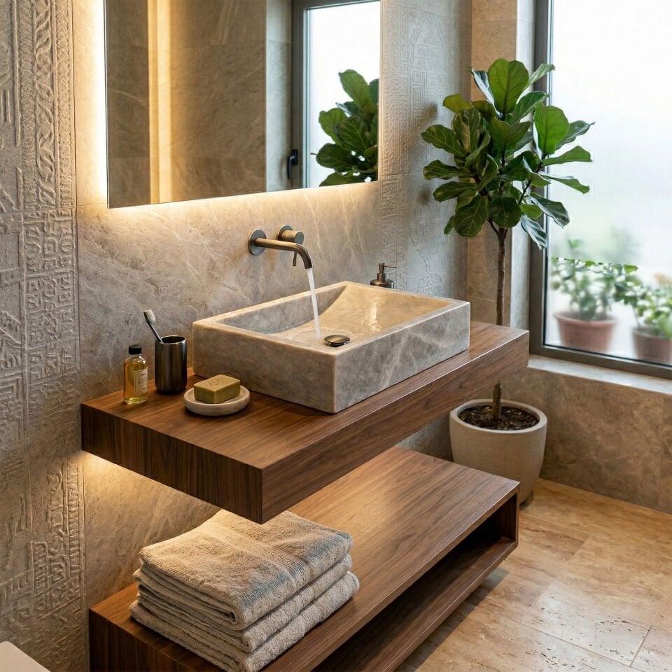 Zenith Mermer Blok Lavabo