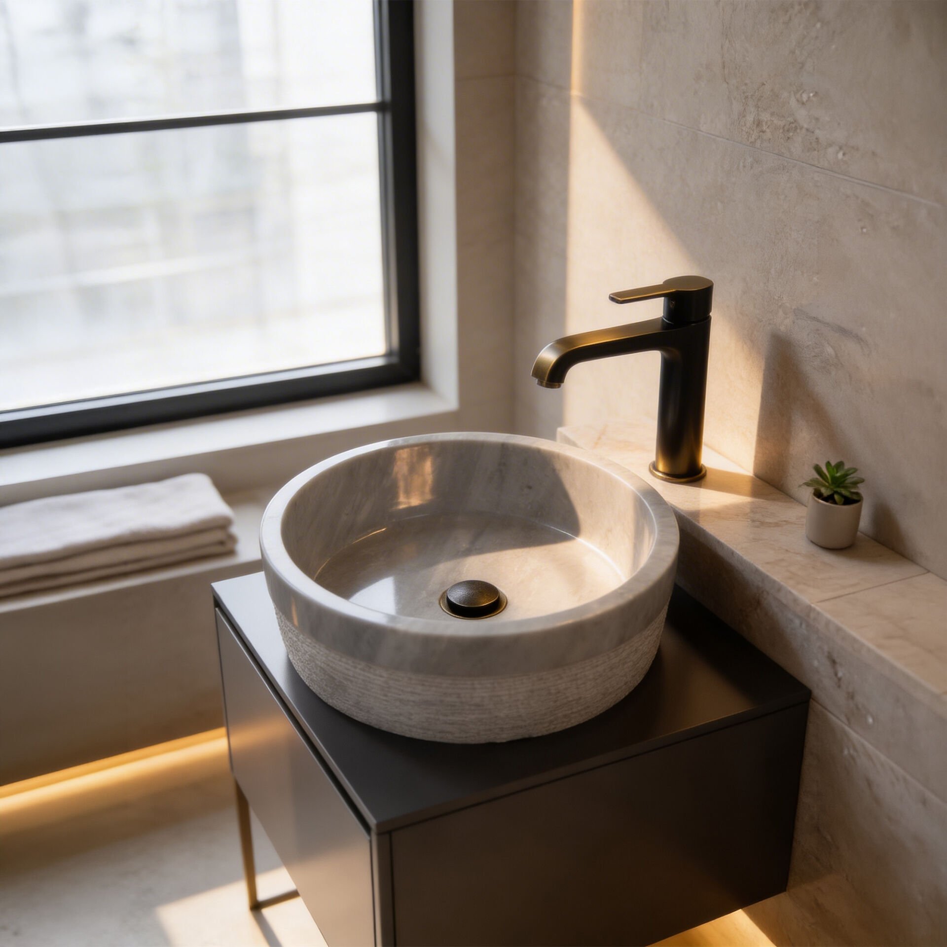 Hera Mermer Çanak Lavabo