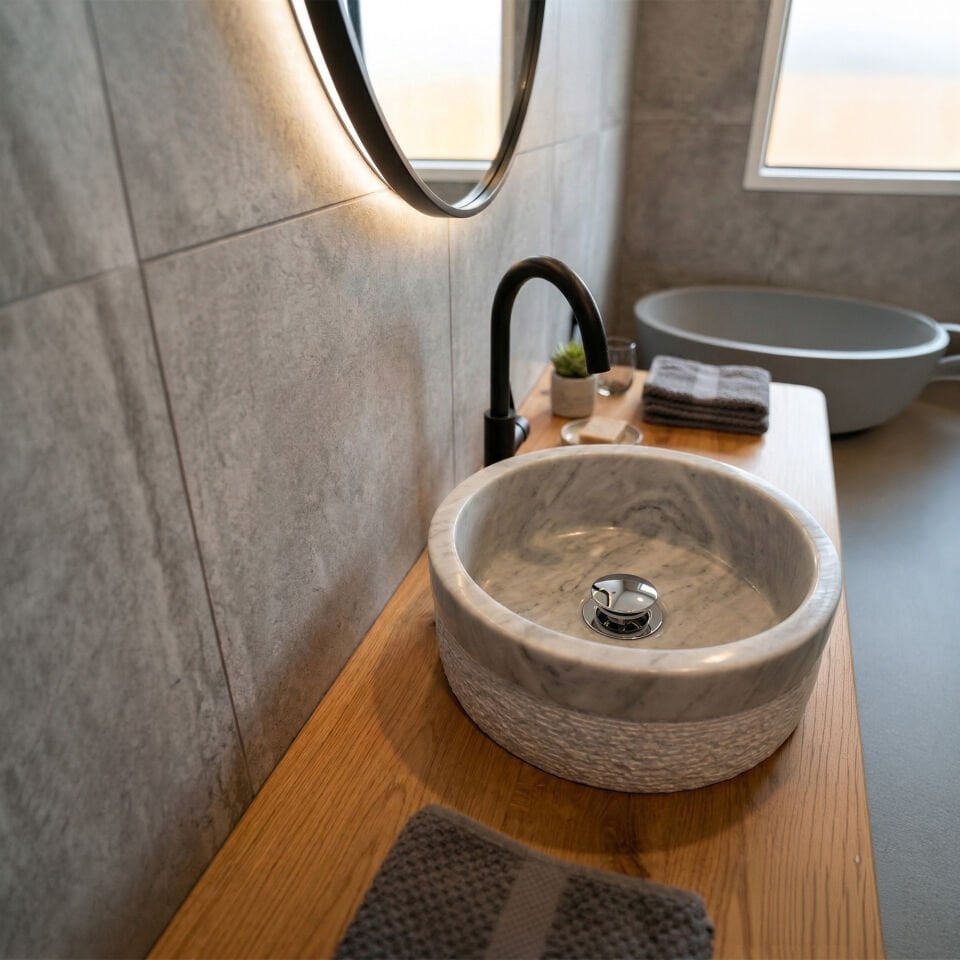 Hera Mermer Çanak Lavabo