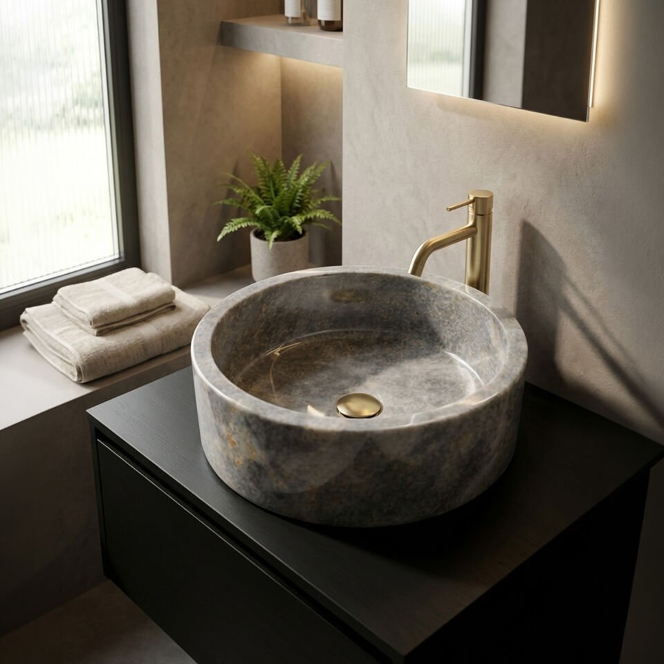 Vein Mermer Çanak Lavabo