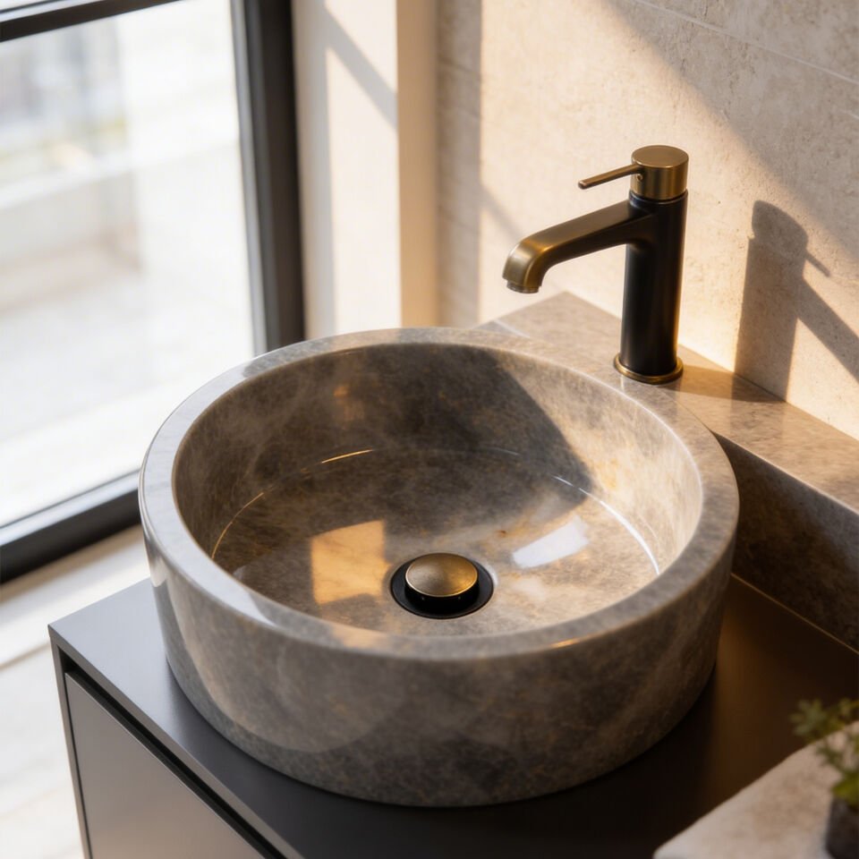 Vein Mermer Çanak Lavabo