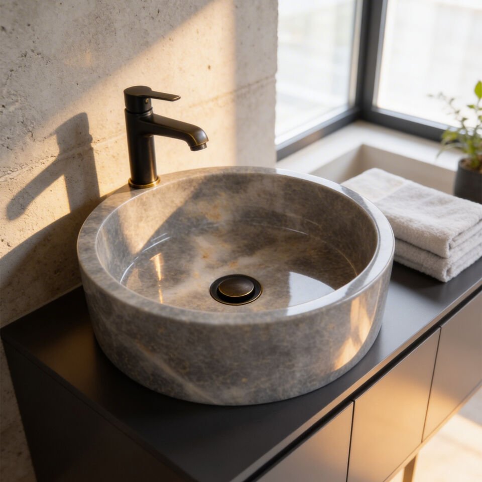 Vein Mermer Çanak Lavabo