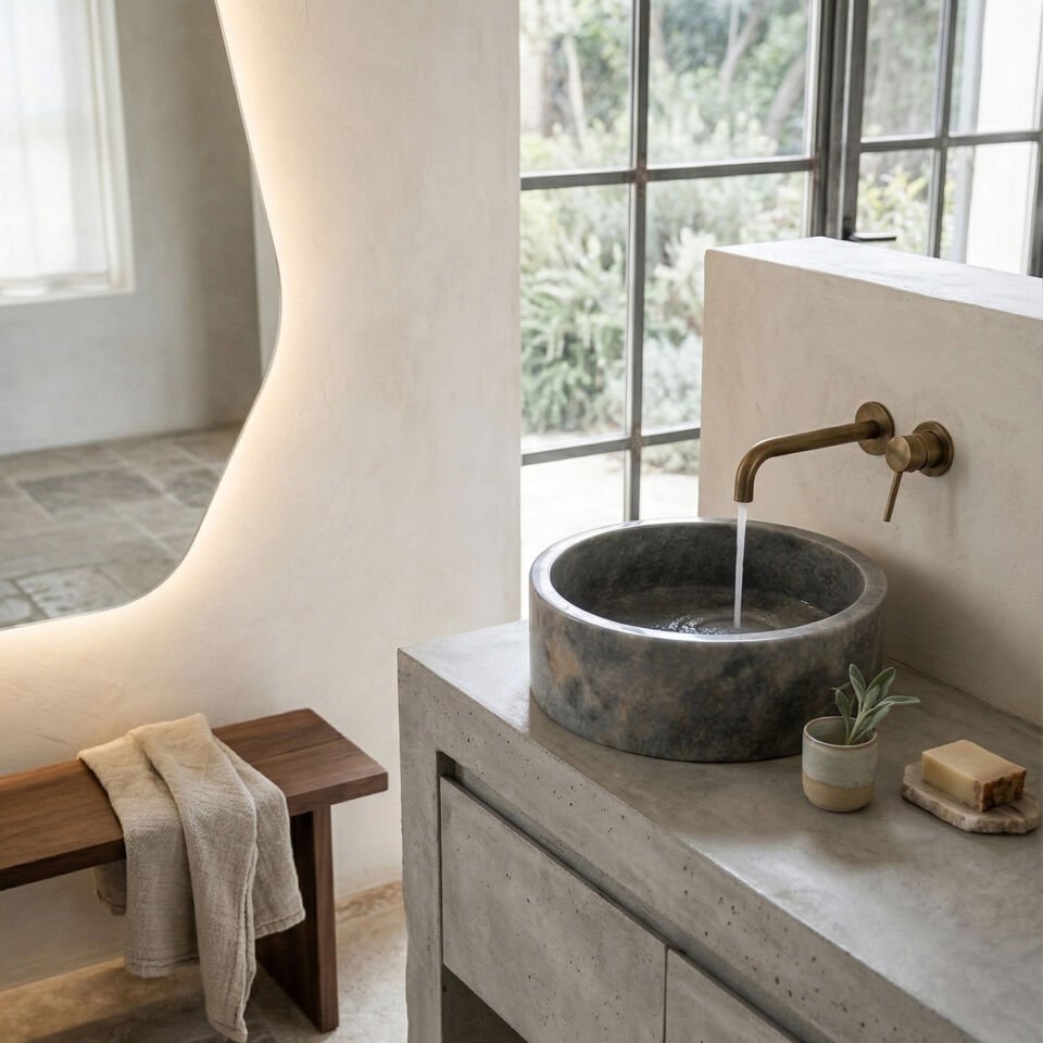 Vein Mermer Çanak Lavabo