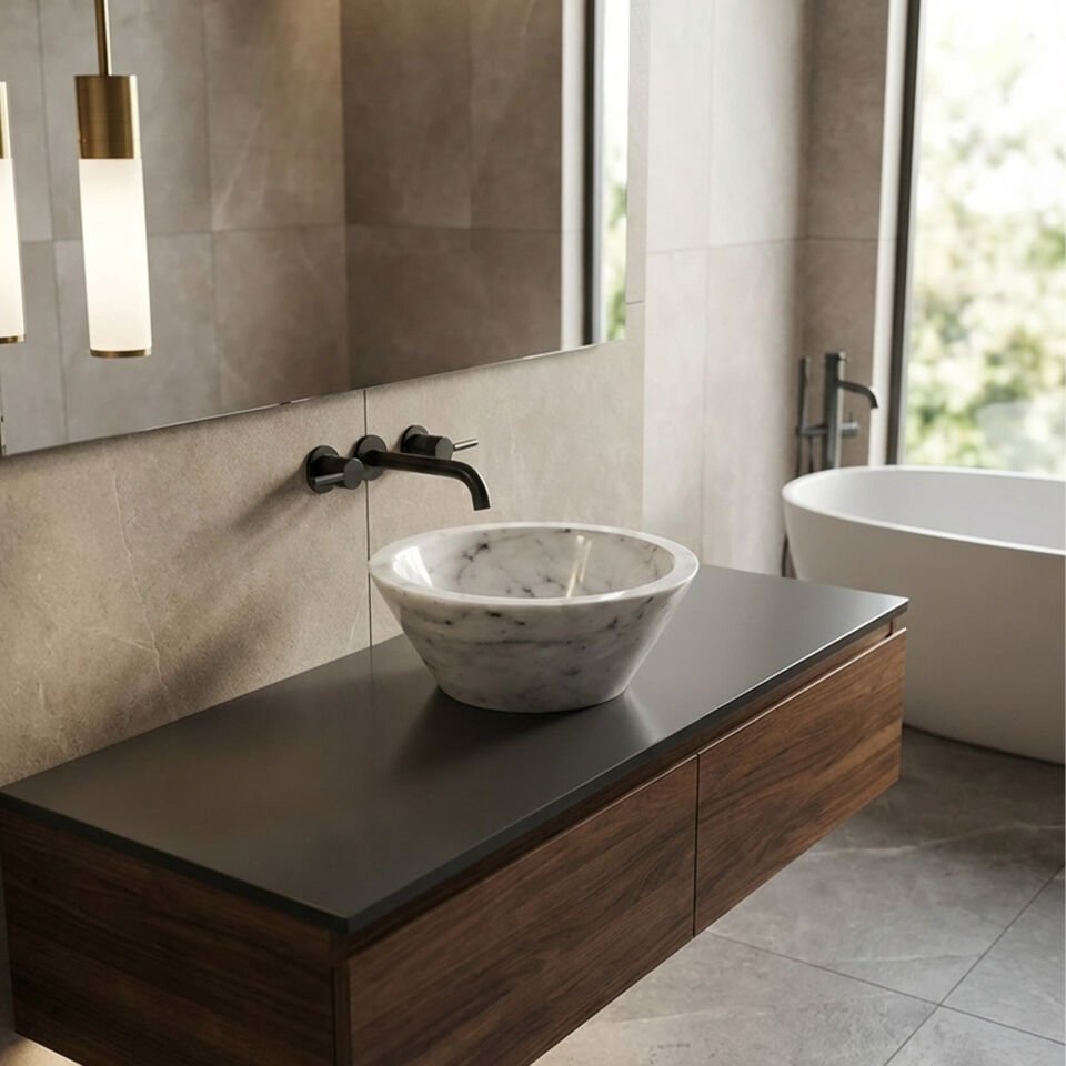 Solid Mermer Çanak Lavabo