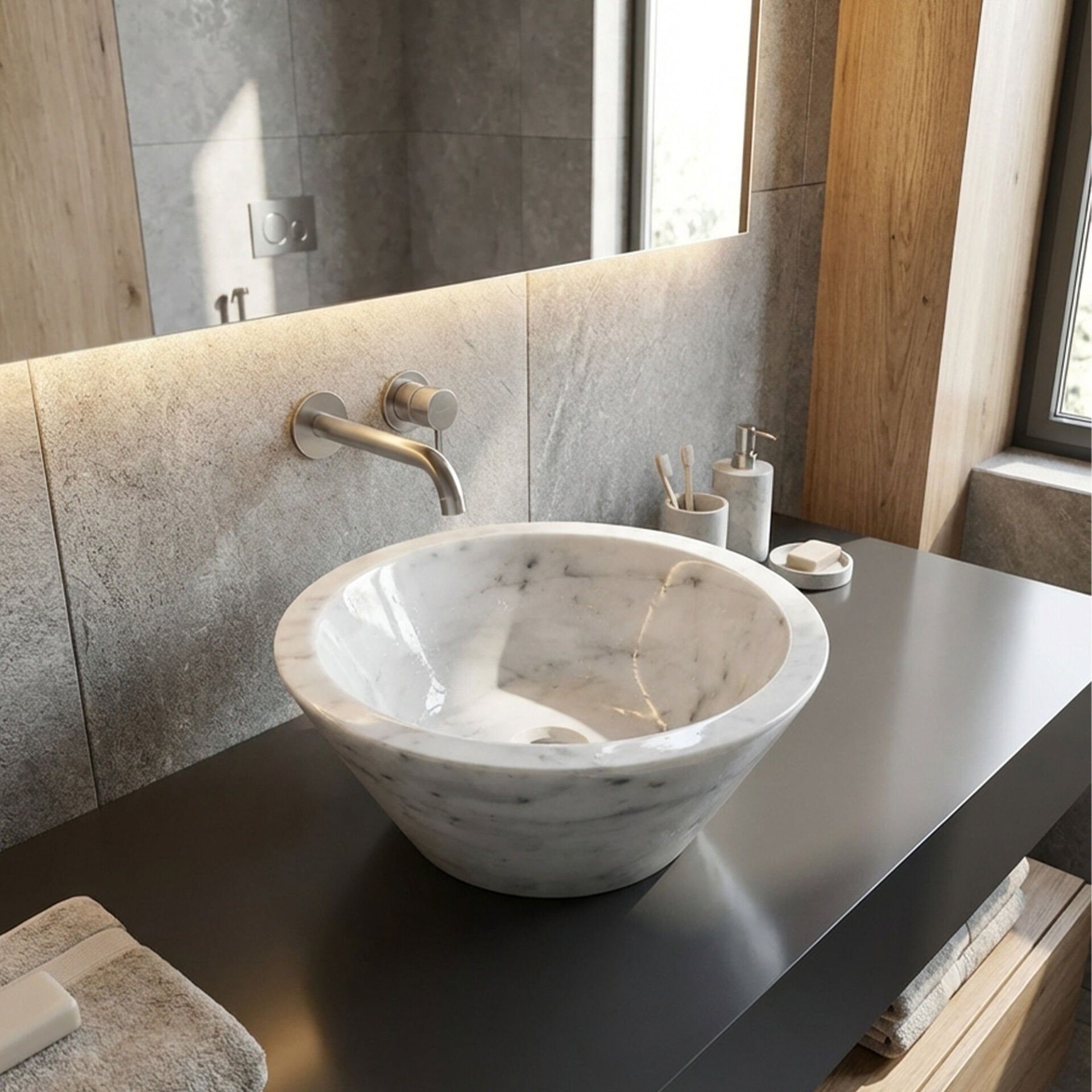 Solid Mermer Çanak Lavabo