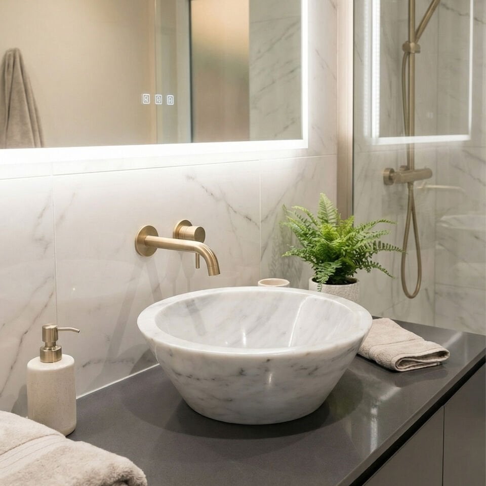 Solid Mermer Çanak Lavabo