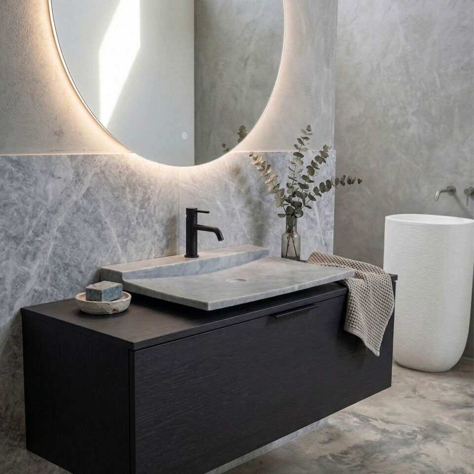 Raw Mermer Blok Lavabo