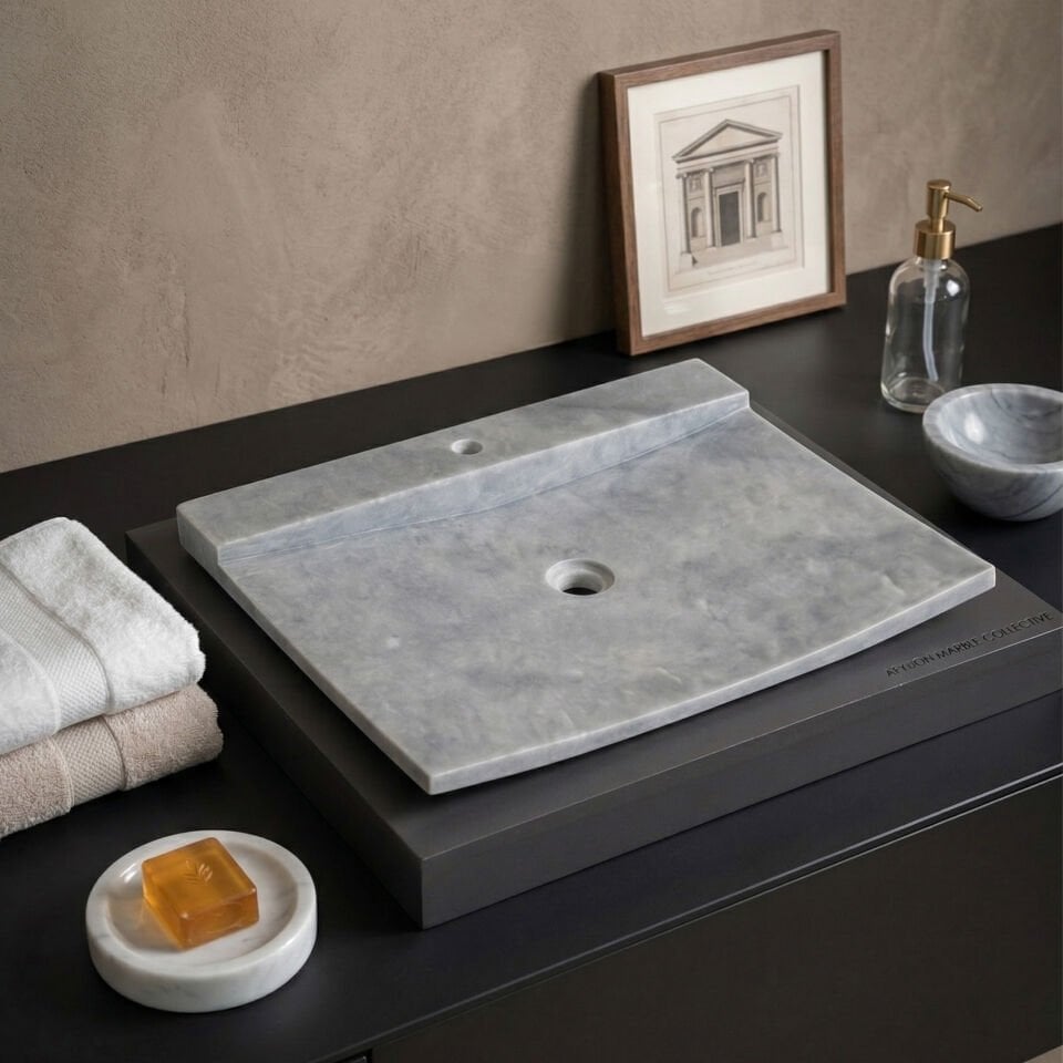 Raw Mermer Blok Lavabo