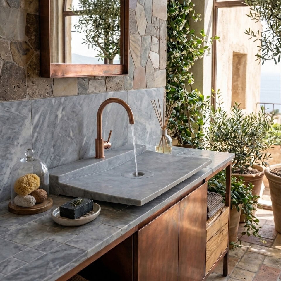 Raw Mermer Blok Lavabo