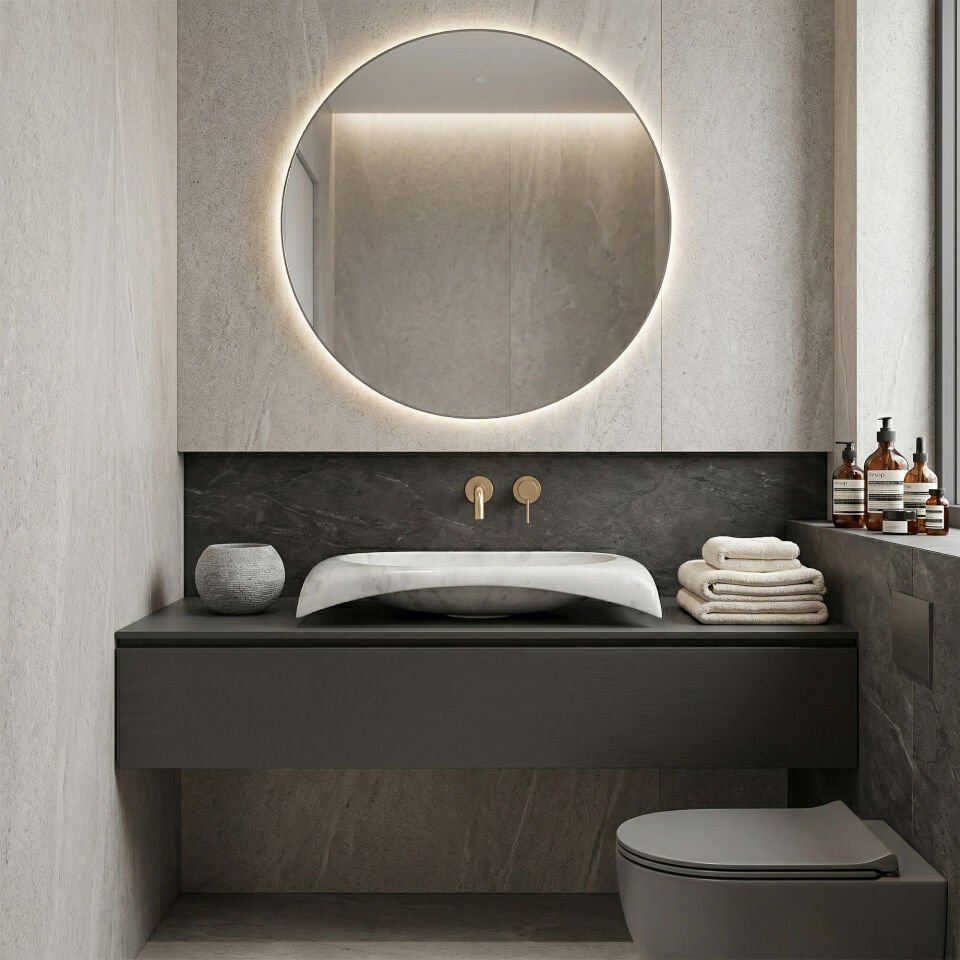 Mono Mermer Blok Lavabo