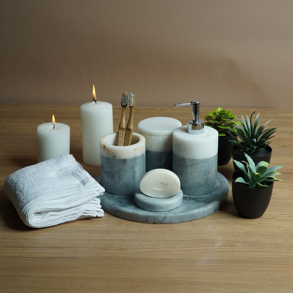 Doğal Mermer Banyo Seti 5’li