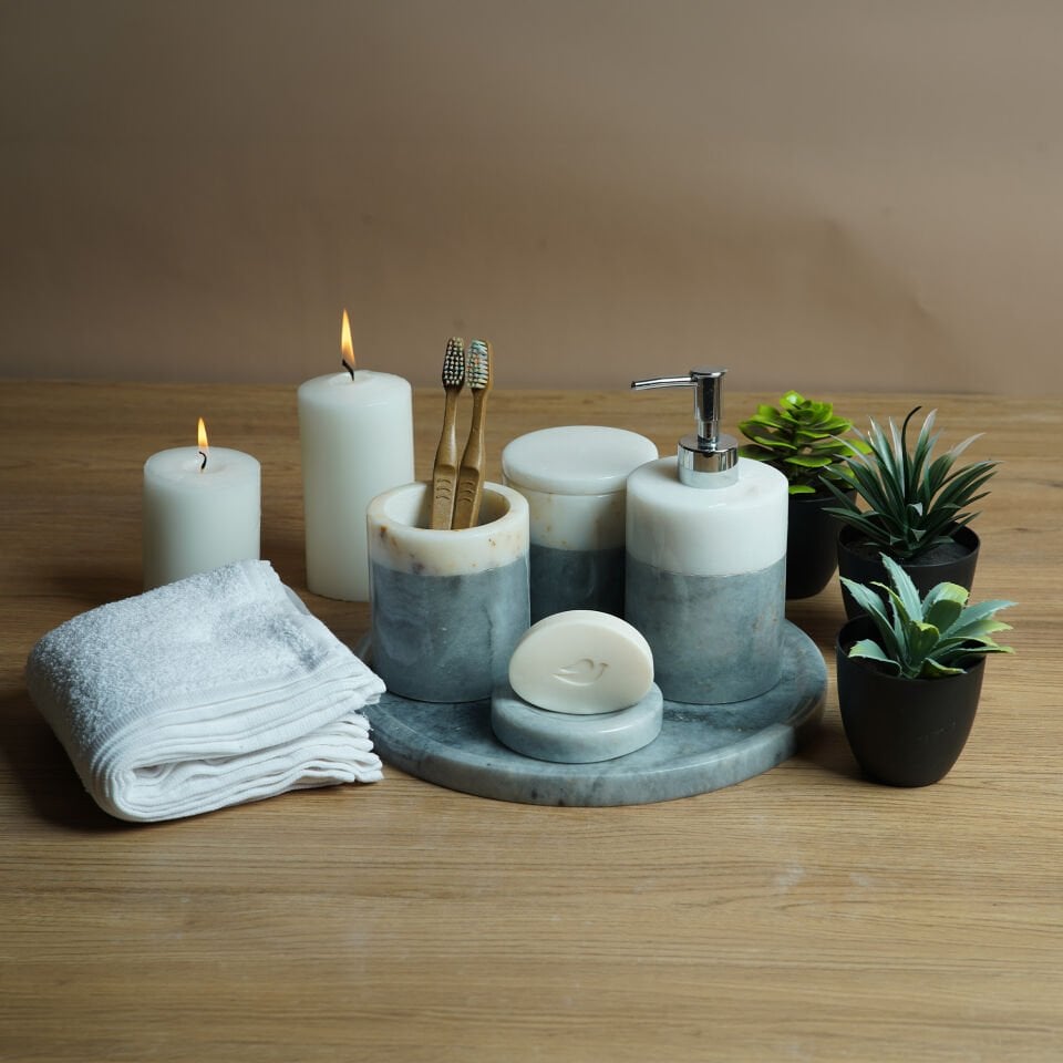 Doğal Mermer Banyo Seti 5’li