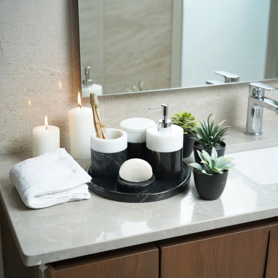 Doğal Mermer Banyo Seti 5’li