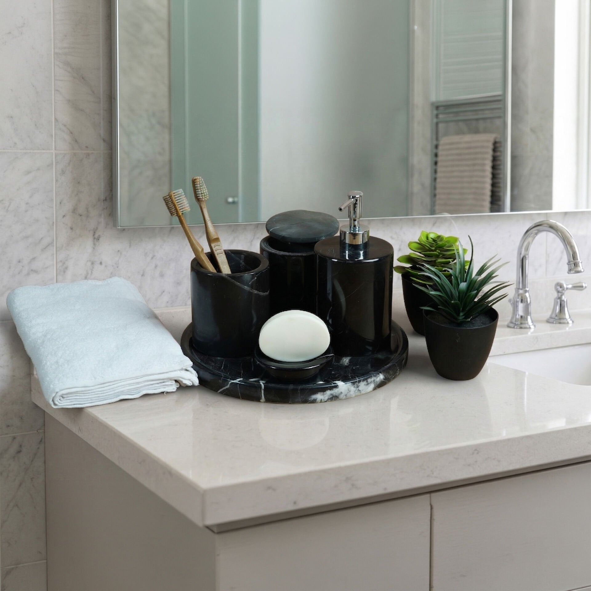 Doğal Mermer Banyo Seti 5’li