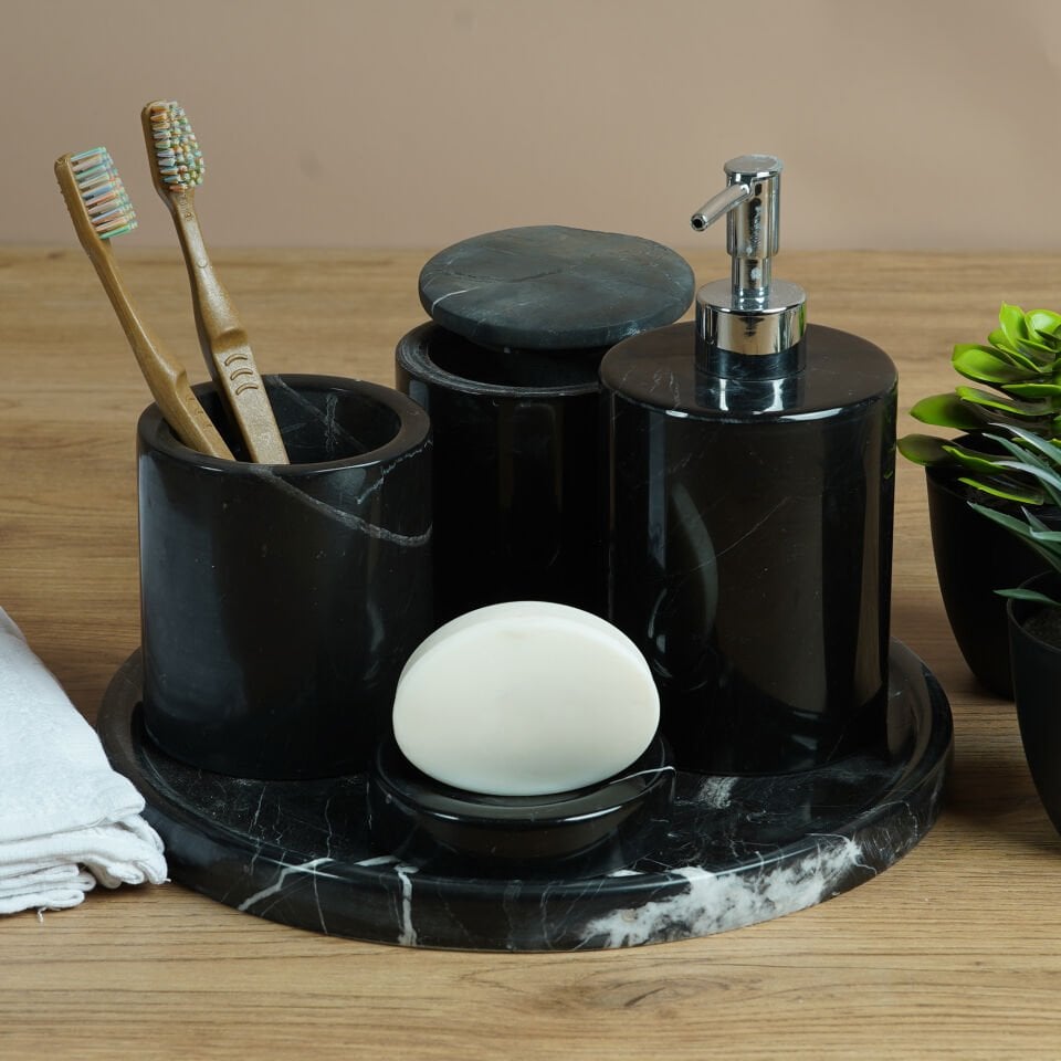 Doğal Mermer Banyo Seti 5’li