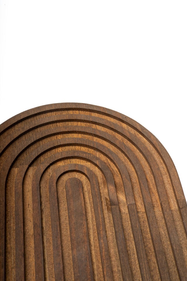 Rainbow Oval Ahşap Sunum Tahtası Ceviz