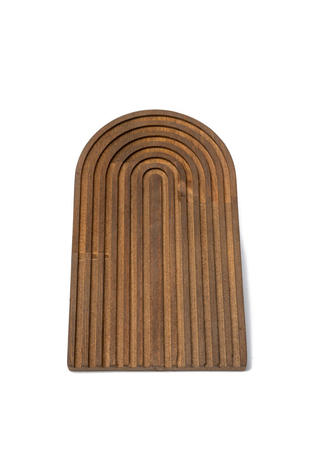 Rainbow Oval Ahşap Sunum Tahtası Ceviz (24x14 cm)