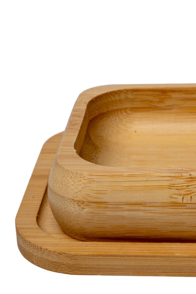 Natura Bambu Kare 2'li Çerezlik Seti (20.5x9.5 cm)