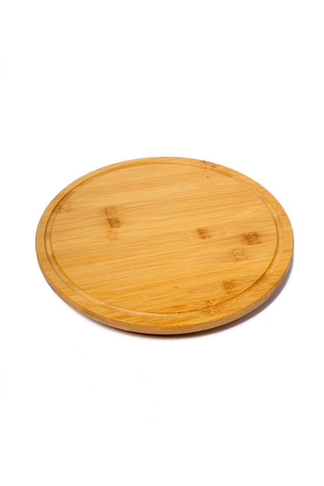 Natura Döner Tablalı Bambu Sunum Tahtası (Çap: 31 cm)