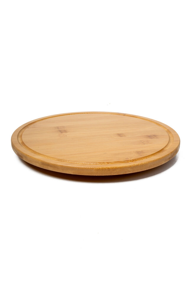 Natura Döner Tablalı Bambu Sunum Tahtası (Çap: 31 cm)