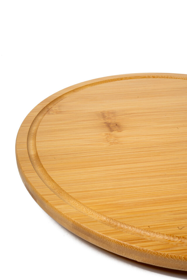Natura Döner Tablalı Bambu Sunum Tahtası (Çap: 31 cm)