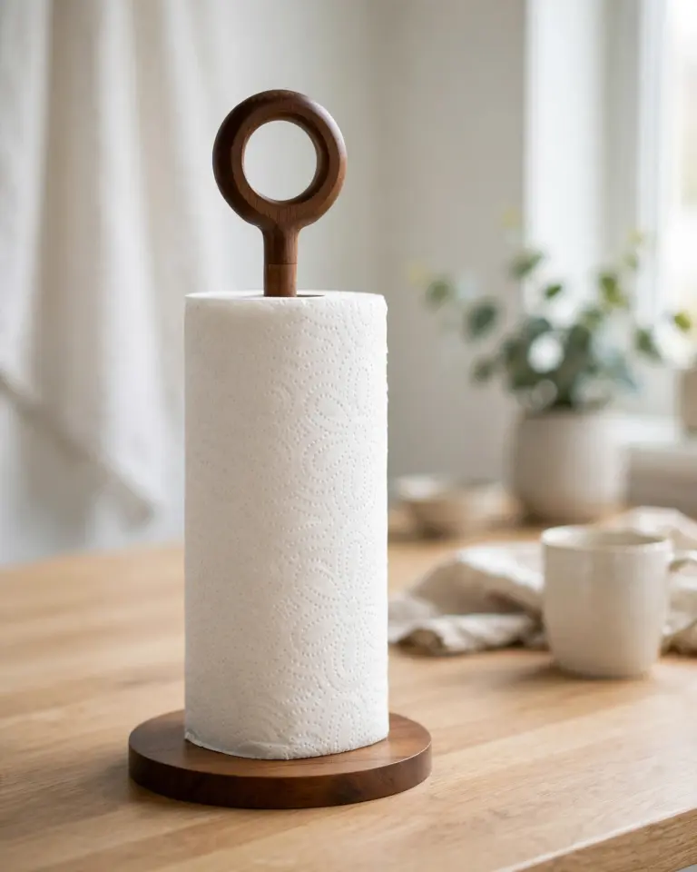 Acacia Akasya Halka Detaylı Kağıt Havlu Standı (33 cm)