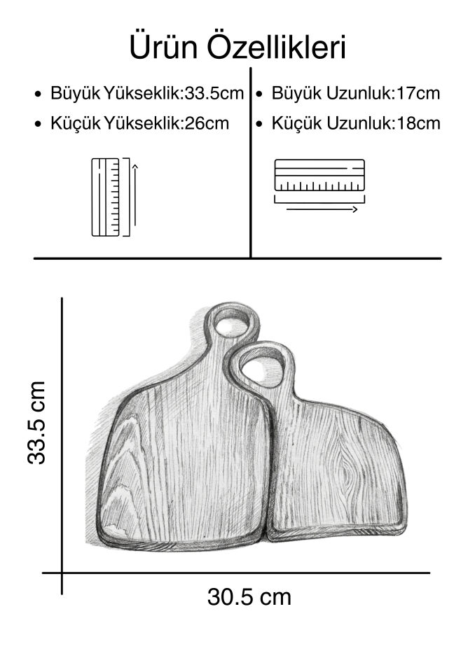 Acacia Puzzle Tasarım 2'li Kesme Tahtası Seti