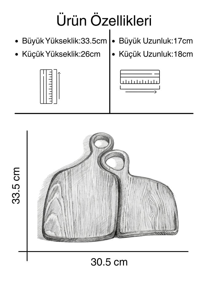 Acacia Puzzle Tasarım 2 li Kesme Tahtası Seti