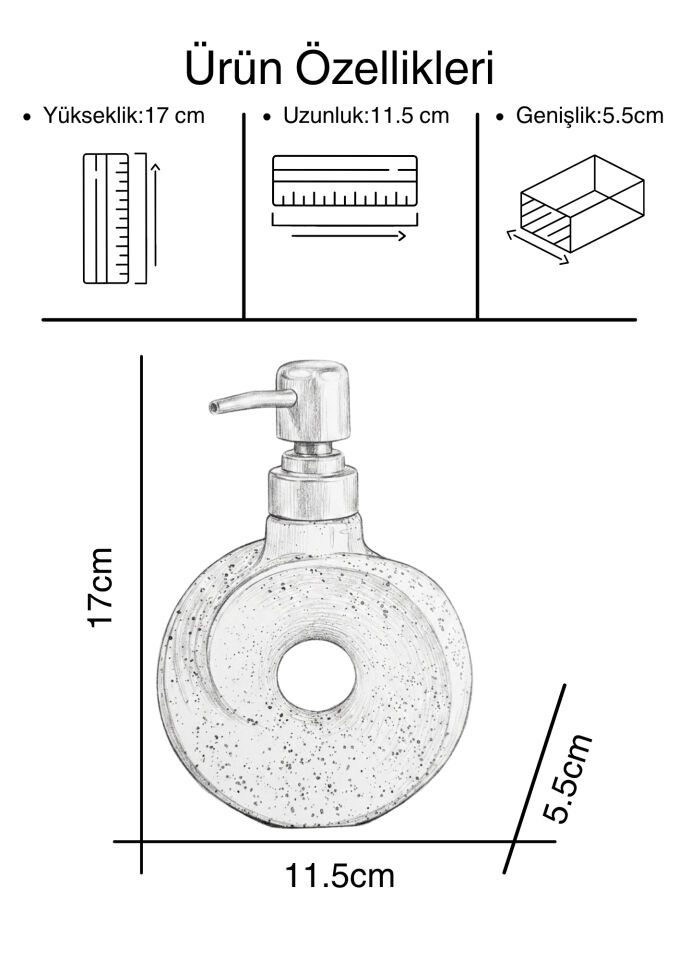 Dona Seramik Sıvı Sabunluk Kum beji