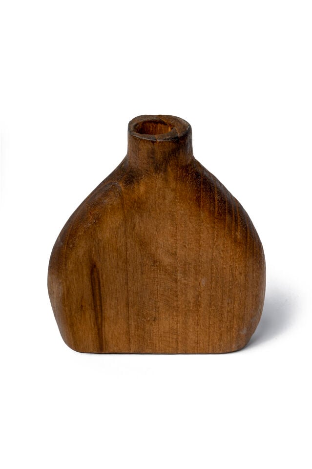 Forest Oval Form Rustik Vazo Ceviz