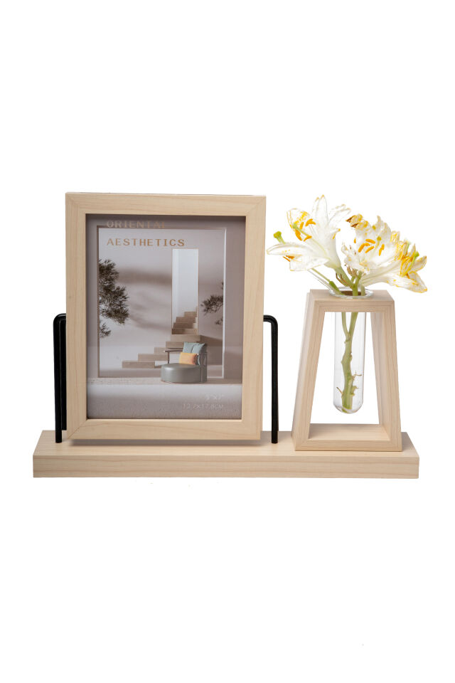 Frame & Flora Askılı Fotoğraf Çerçevesi ve Vazo 5''x7''
