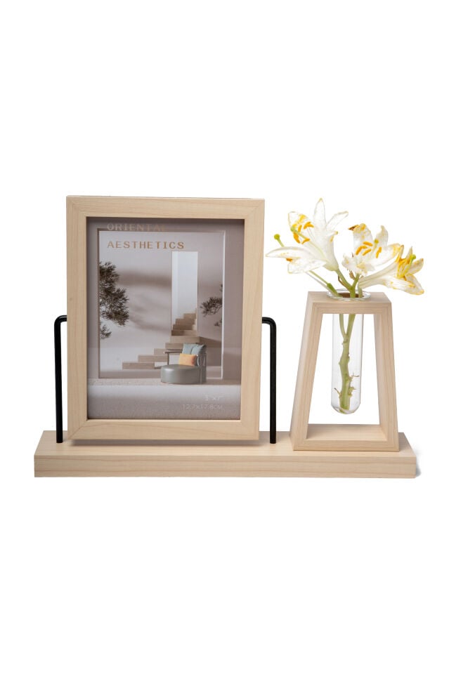 Frame & Flora Askılı Fotoğraf Çerçevesi ve Vazo 5''x7''