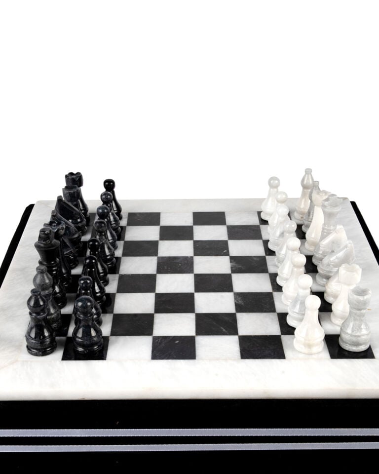 Chess Mermer Satranç Takımı L Siyah-Beyaz