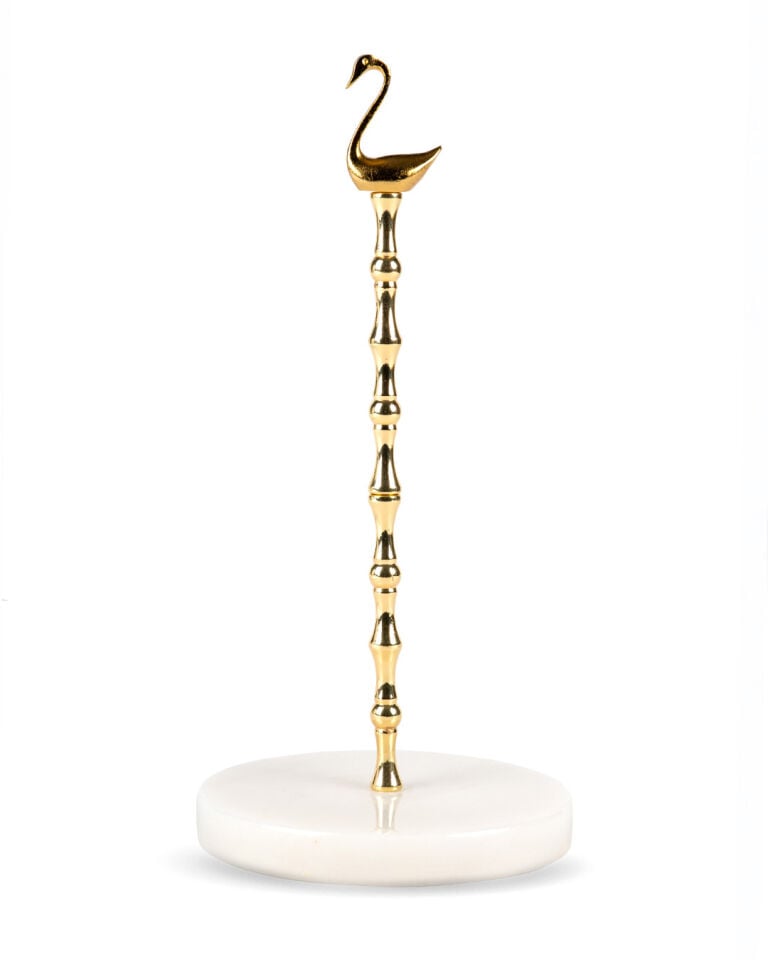 Swan Mermer Tabanlı Metal Kağıt Havluluk Gold (15x30 cm)