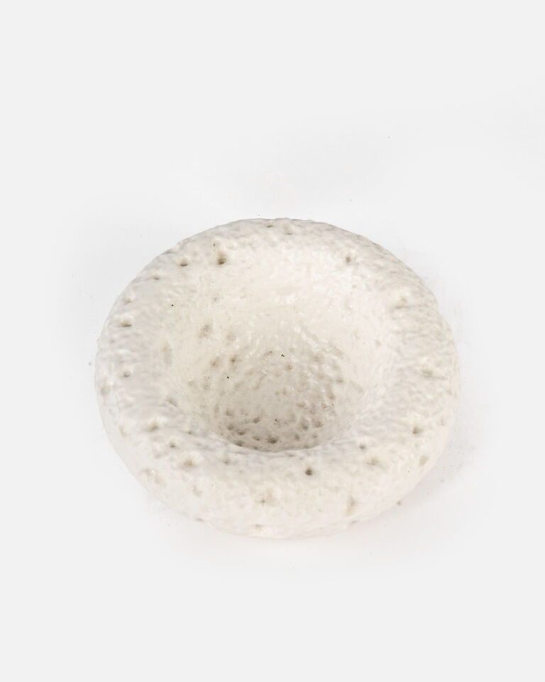 Coral Seramik Gözenekli Dekoratif Kase Beyaz (12x4 cm)