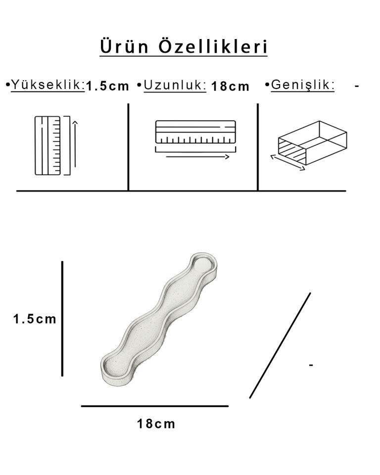 Sine Seramik Dalgalı Çubuk Tütsülük Beyaz (18 cm)