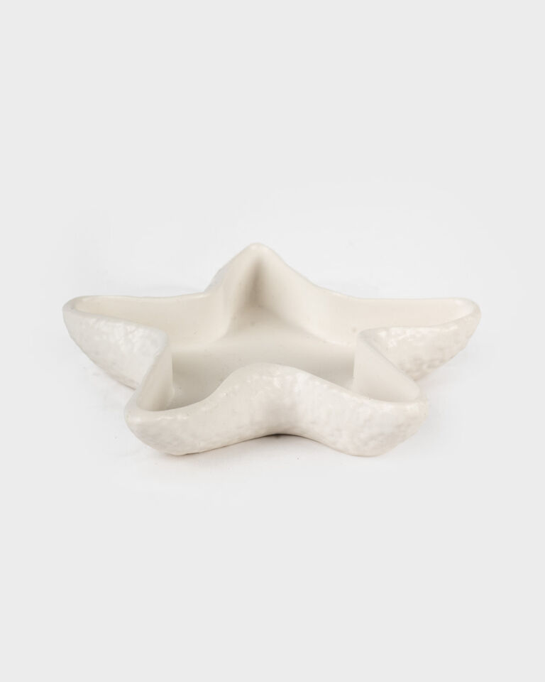 Oceanic Seramik Deniz Yıldızı Formlu Kase Beyaz (14x13 cm)