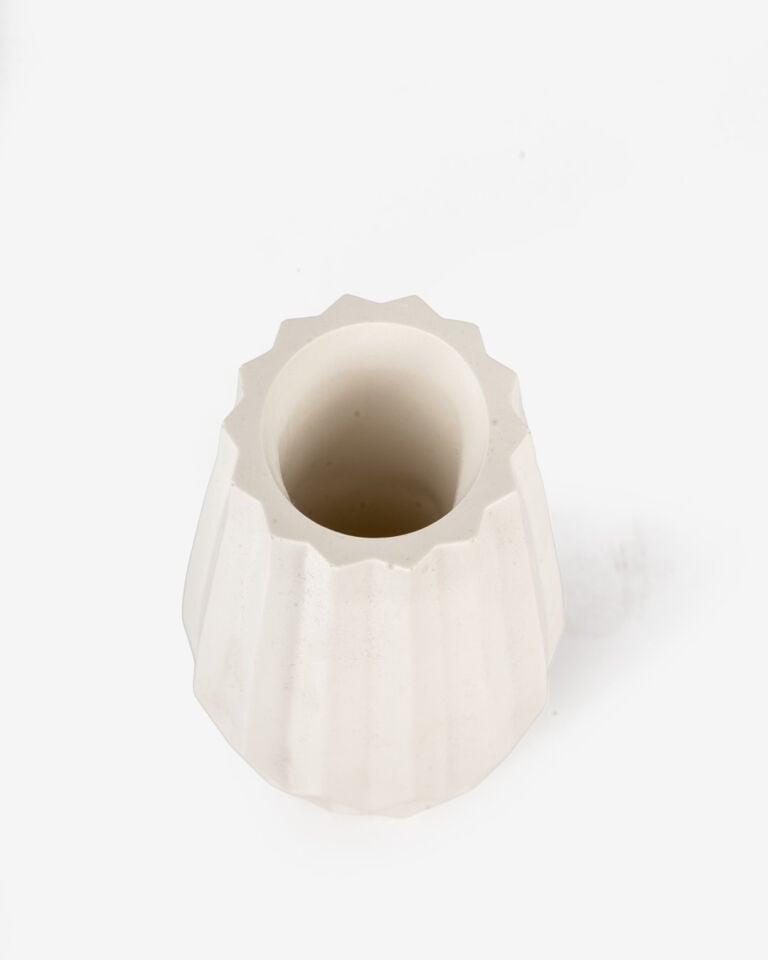 Cristallo Seramik Kristal Kesim Dekoratif Vazo Beyaz (5x10 cm)
