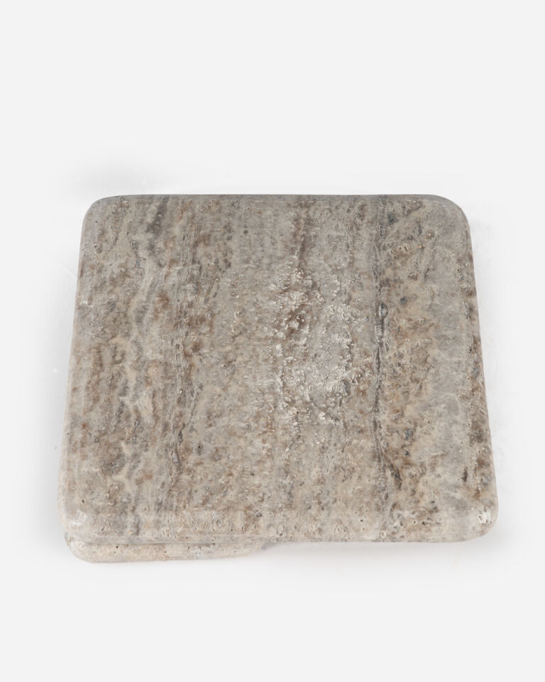 Nova Mermer Kare Sunum Standı Silver Traverten(20x20 cm)
