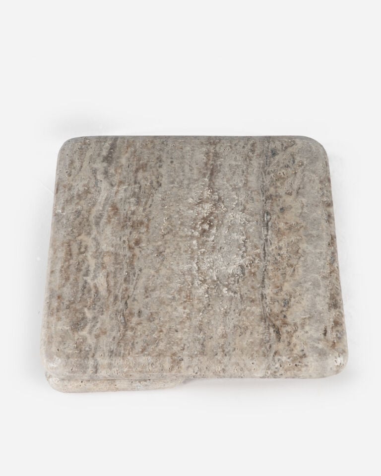 Nova Mermer Kare Sunum Standı Silver Traverten(20x20 cm)